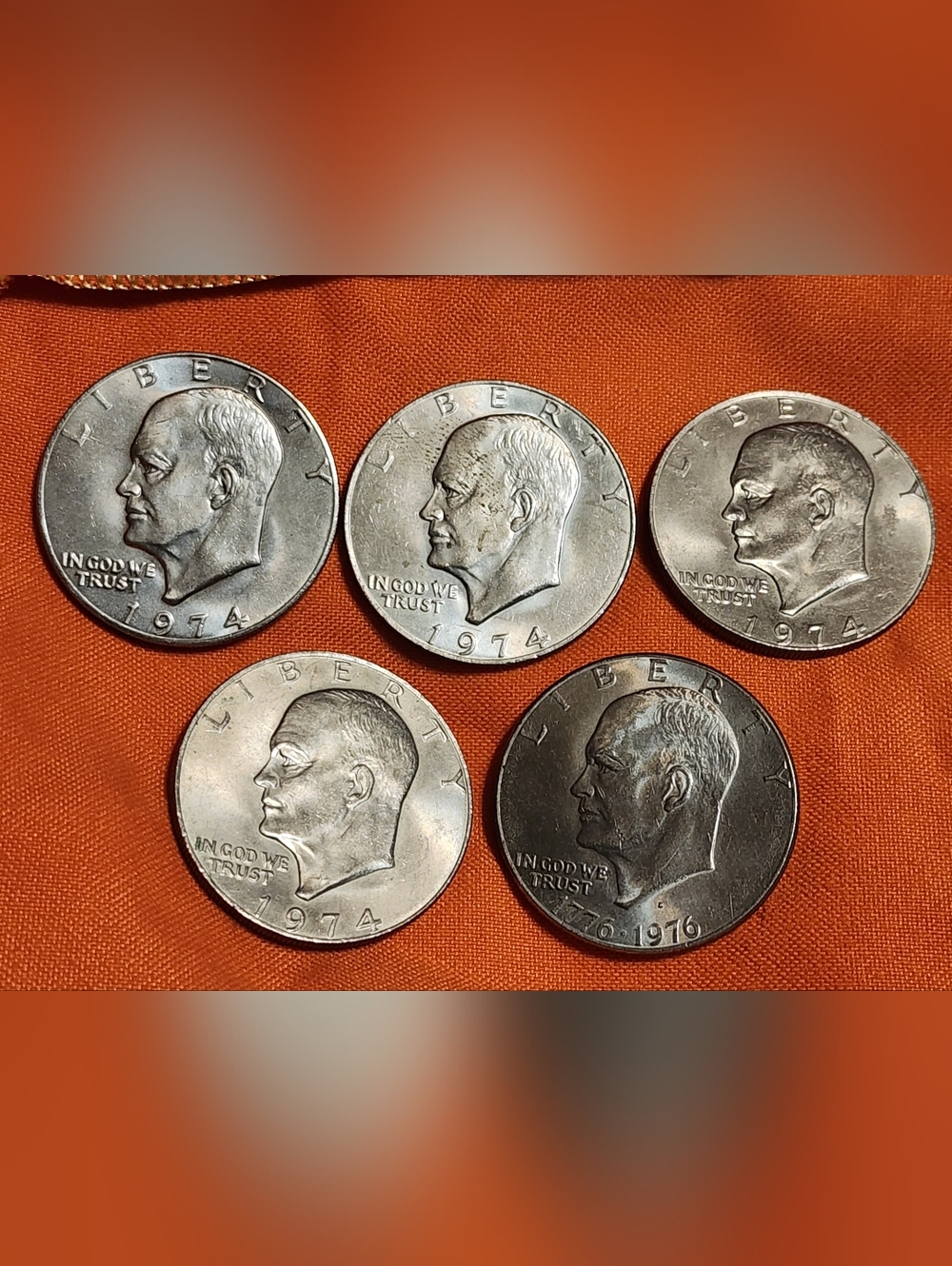 Vintage 1974  1776-1976 D Eisenhower Ike Dollar Coin Lot -  Bicentennial Lot  5